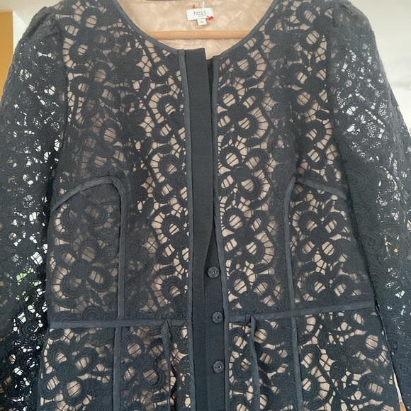 Hoss Intropia - Black Lace Dress Sophisticated & Timeless Size 10 - Picture 6 of 13